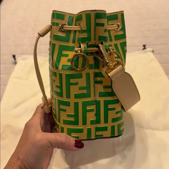 Fendi Iconic Mon Tresor Bucket Bag in Zucca Embossed Leather - Picture 3 of 16